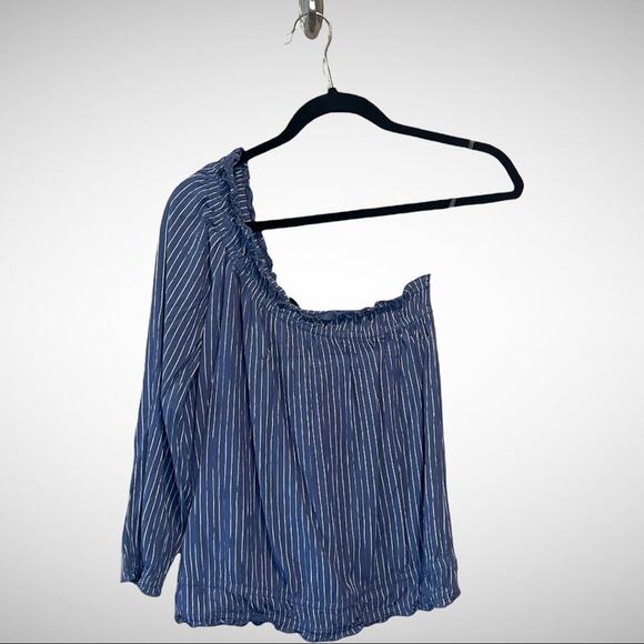 American Eagle Outfitters One Shoulder Striped Blouse size S - Picture 3 of 10